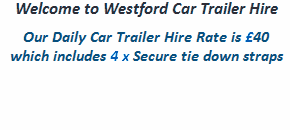 welcome to westford trailer hire our daily rate is 40 and includes 4 secure tie down straps or why not take advantage of our special weekend rate 70 for two days hire including tie down straps